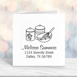 Baking - Mixing Bowl, Whisker, Canisters Address Self-inking Stamp