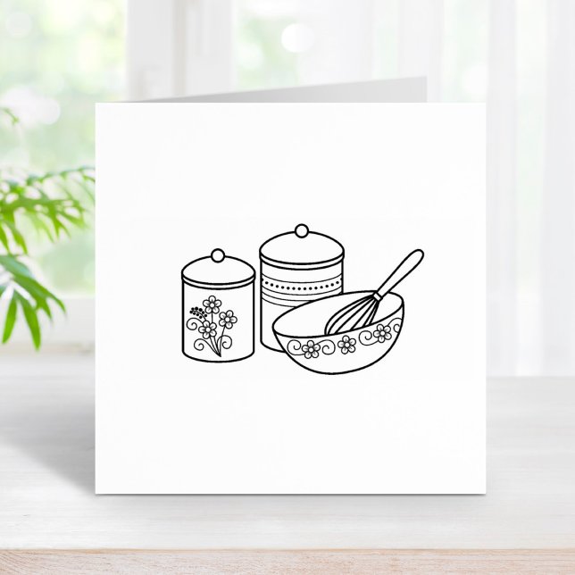 Baking - Mixing Bowl, Whisker, Canisters Rubber Stamp (Creator Uploaded)