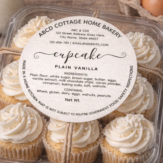 Baking Modern Cupcake Cottage law Label (Creator Uploaded)