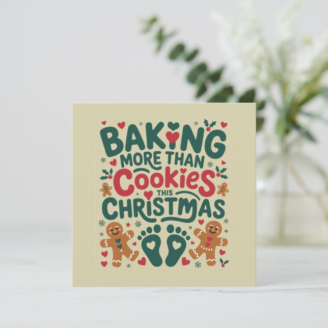 Baking More Than Cookies This Christmas Pregnancy  Holiday Card (Standing Front)