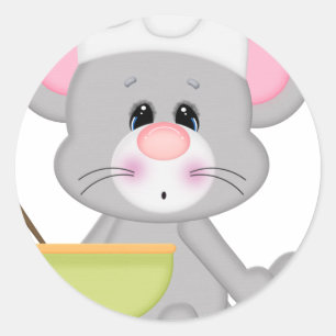 Baking Mouse Classic Round Sticker