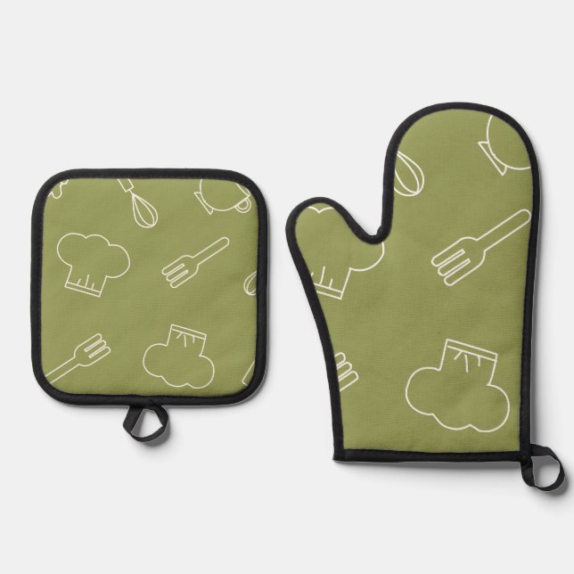 Baking Oven Mitt & Pot Holder Set (Front)