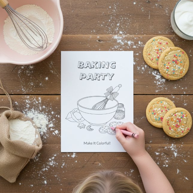 Baking Party Activity Sheet | Kids Colouring Card (Creator Uploaded)