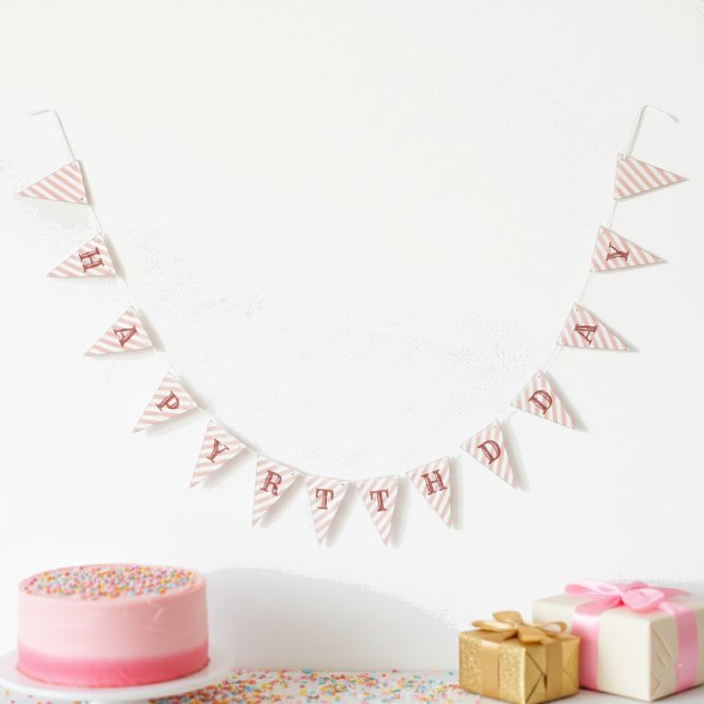 Baking Party Girls Birthday Fun Pink Bunting (Creator Uploaded)