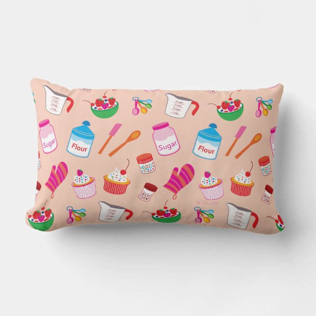 Baking Pattern Lumbar Cushion (Front)