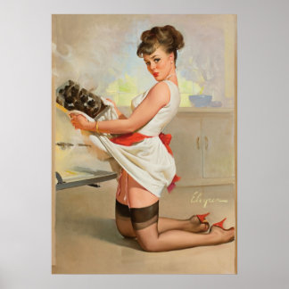 Baking Pinup Girl - Vintage Pin-up Art Poster