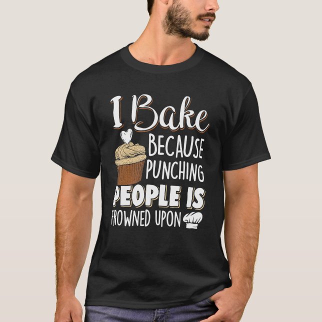 Baking Punching People Baker & Cupcake T-Shirt (Front)
