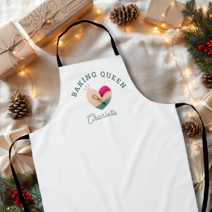 Baking Queen or King- Heart - Custom Apron