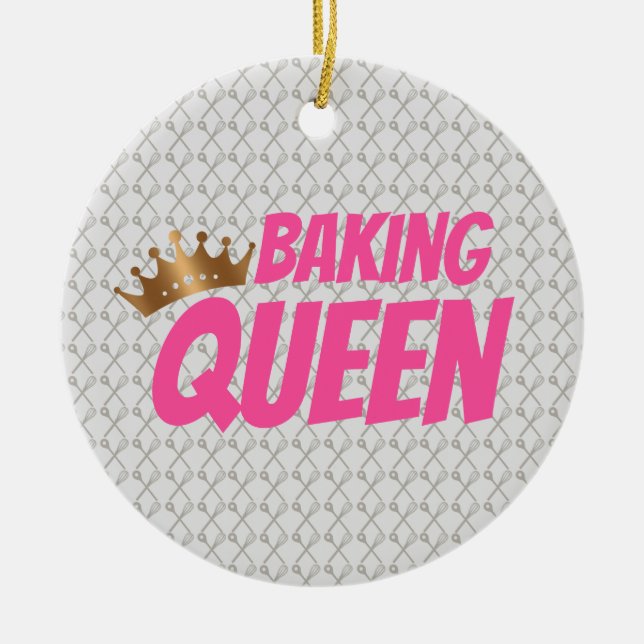 Baking Queen Pattern for Cake and Sweets Lovers Ceramic Ornament (Front)