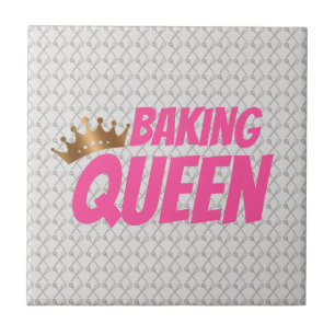 Baking Queen Pattern for Cake and Sweets Lovers Ceramic Tile