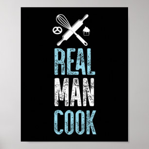 Baking Real Men Cook Rolling Pin Poster