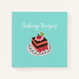 Baking Recipes Notebook - Square Slice of Cake