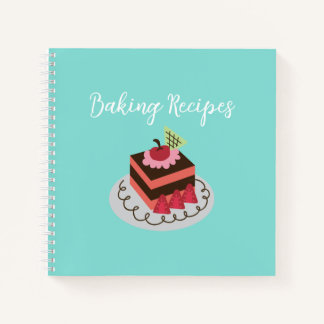 Baking Recipes Notebook - Square Slice of Cake