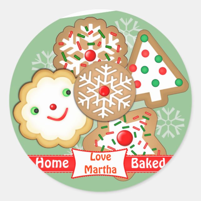 Baking Santa Christmas Custom Stickers (Front)