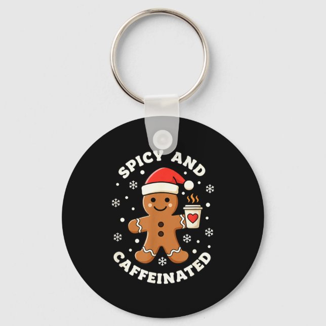 Baking Scy And Caffeinated Gingerbread Coffee Chri Key Ring (Front)