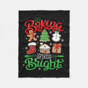 Baking Spirit Bright Doughnut Christmas Tree Xmas Fleece Blanket