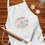 Baking Spirits Bright Apron<br><div class="desc">This cute pink watercolor, "Making Spirits Bright" apron would make a great Christmas gift! Pair it with a matching kitchen towel or my, "Thanks for being so sweet" mug design for an extra special gift!</div>