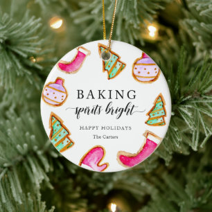 Baking Spirits Bright Baking Party Simple Ceramic Ornament