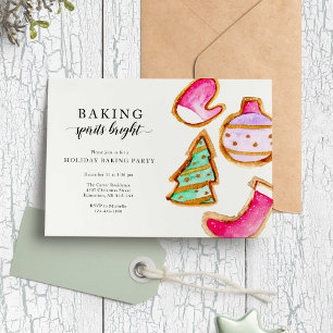 Baking Spirits Bright Baking Party Simple  Invitation