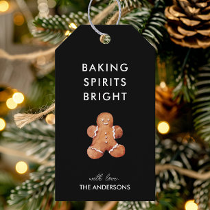 Baking Spirits Bright Black  with Ginger Cookie Gift Tags
