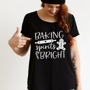 Baking Spirits Bright Black Women's Christmas T-Shirt