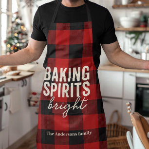 Baking Spirits Bright Buffalo Plaid Christmas  Apron