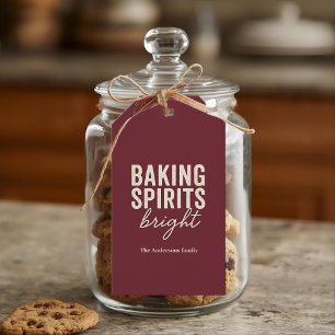 Baking Spirits Bright Burgundy Christmas Gift Tags