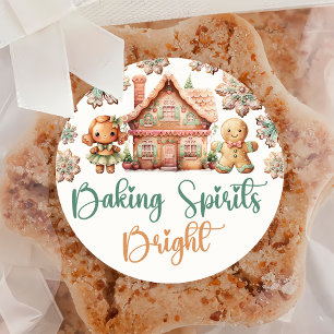Baking Spirits Bright Christmas Cookie  Classic Round Sticker