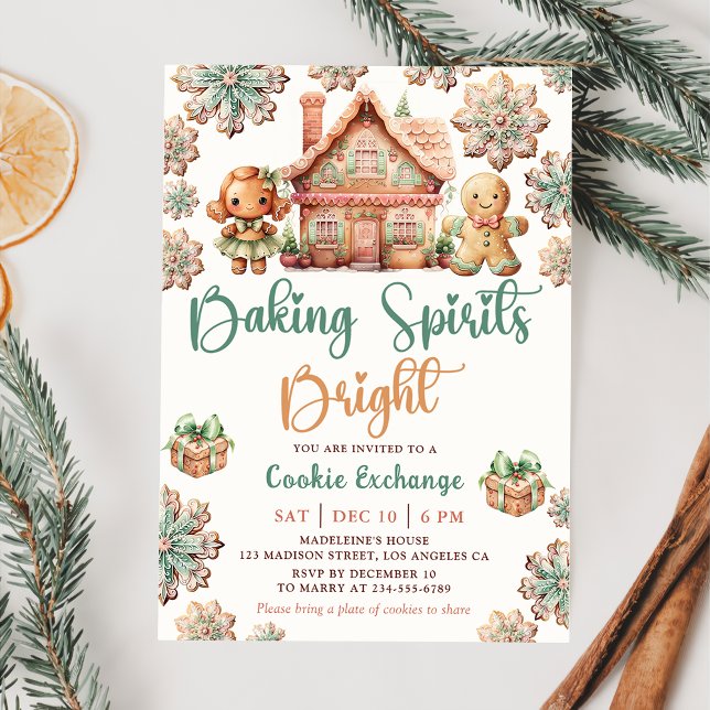 Baking Spirits Bright Christmas Cookie Exchange In Invitation (Creator Uploaded)