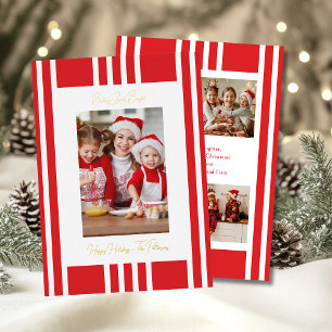 Baking Spirits Bright Christmas Family Photo Foil Holiday Card