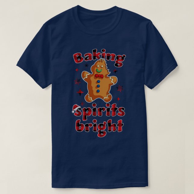 Baking Spirits Bright Christmas Funny Baker Pajama T-Shirt (Design Front)