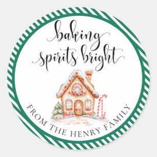 Baking Spirits Bright Christmas Gift Tag Stickers