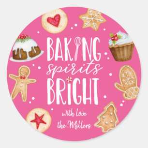Baking Spirits Bright Christmas Holiday Baking Classic Round Sticker