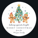 Baking Spirits Bright | Christmas Holiday Classic  Round Sticker<br><div class="desc">Add a special touch to envelopes, goodie bags, handmade treats, and more with our classic holiday stickers. These are happy…cheerful and colourful stickers that will look amazing on all of your holiday gifts. Festive illustrations help brighten moods with an elegant touch. They are great to affix to a mason jar...</div>