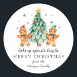 Baking Spirits Bright | Christmas Holiday Classic  Round Sticker<br><div class="desc">Add a special touch to envelopes, goodie bags, handmade treats, and more with our classic holiday stickers. These are happy…cheerful and colourful stickers that will look amazing on all of your holiday gifts. Festive illustrations help brighten moods with an elegant touch. They are great to affix to a mason jar...</div>