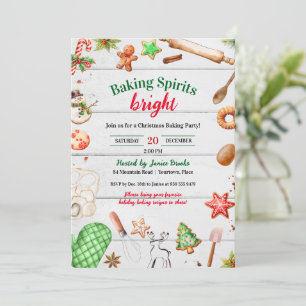 Baking Spirits Bright Christmas Holiday Party Invitation