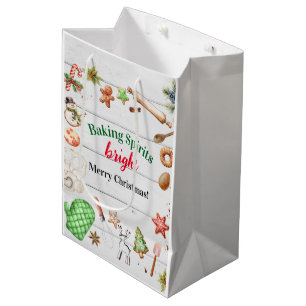 Baking Spirits Bright Christmas Holiday Party Medium Gift Bag