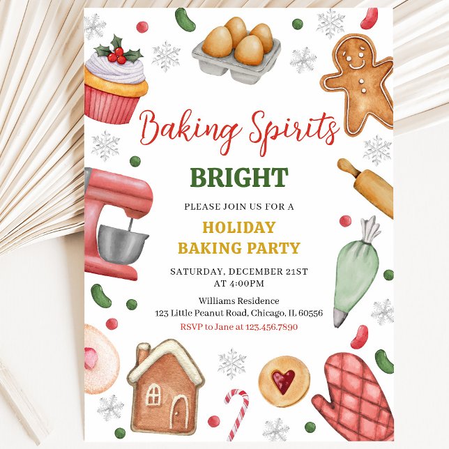 Baking Spirits Bright Christmas Party Invitation (Creator Uploaded)