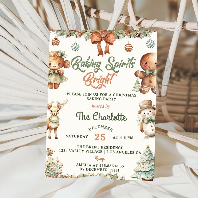 Baking Spirits Bright Christmas Party Invitation (Creator Uploaded)
