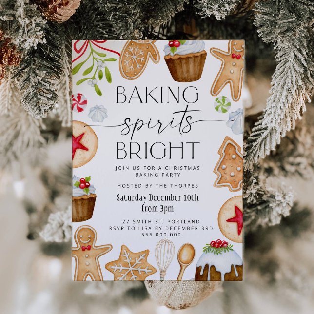 Baking Spirits Bright Christmas Party Invitation (Creator Uploaded)