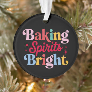 Baking Spirits Bright Christmas Retro Groovy Xmas Ornament
