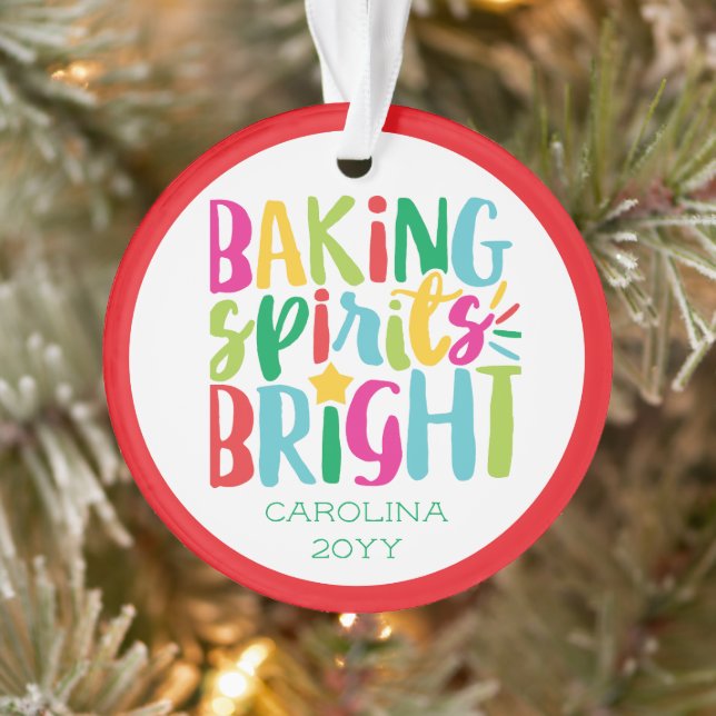 Baking Spirits Bright Colourful Chef Cook Christma Ornament (Tree)