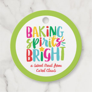 Baking Spirits Bright Colourful Christmas Treats Favour Tags