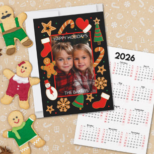 Baking Spirits Bright Cookie Custom Photo Calendar Holiday Card