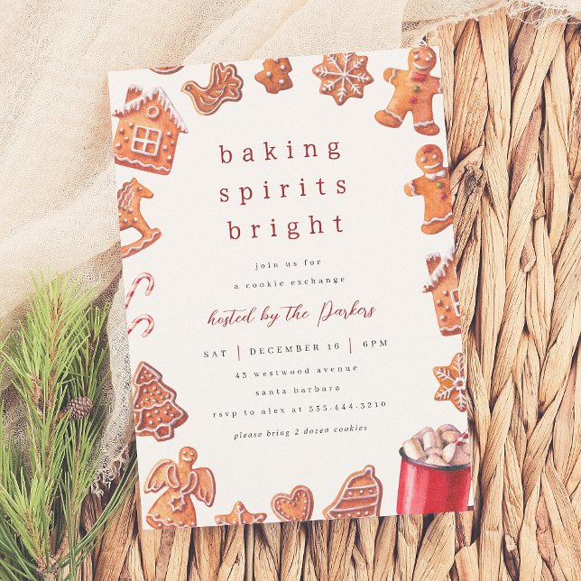 Baking Spirits Bright Cookie Exchange Christmas Invitation (Creator Uploaded)