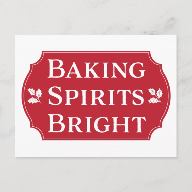 Baking Spirits Bright Cookie Holiday Postcard (Front)