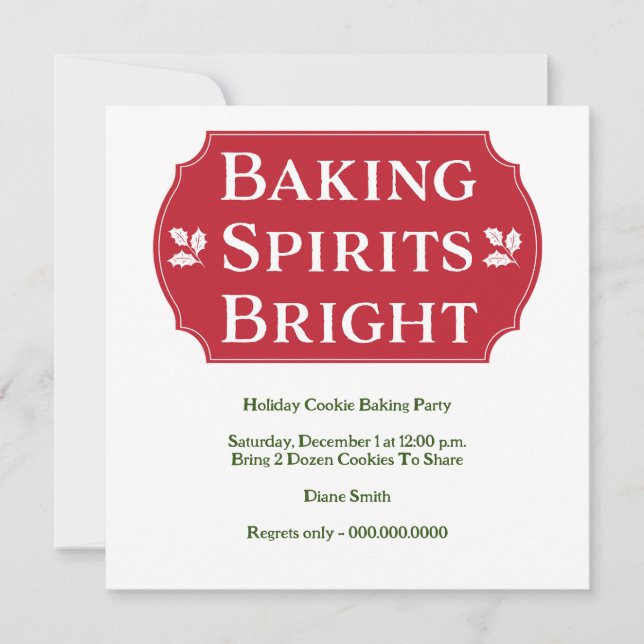 Baking Spirits Bright Cookie Invitation (Front)