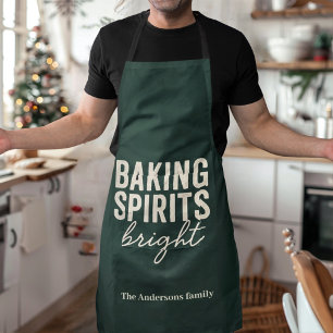 Baking Spirits Bright   Evergreen Christmas  Apron