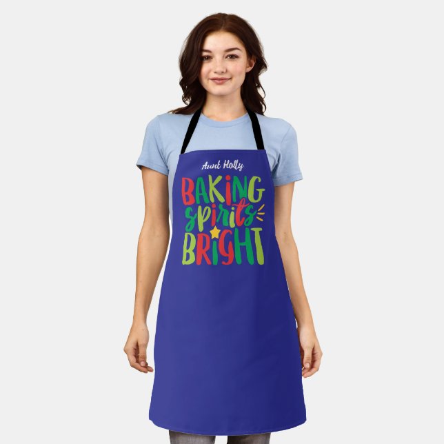 Baking Spirits Bright Festive Christmas Cook Baker Apron (Worn)