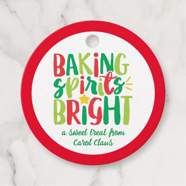 Baking Spirits Bright Festive Christmas Treats Favour Tags (Front)